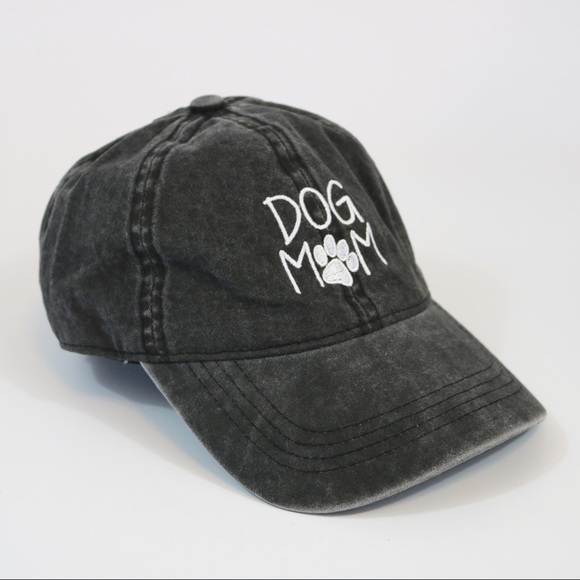 DOG MOM Faded Black Baseball Cap - Picture 2 of 4